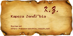 Kapsza Zenóbia névjegykártya